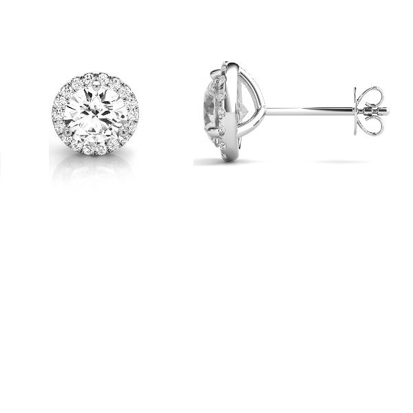 Diamond Halo Earrings