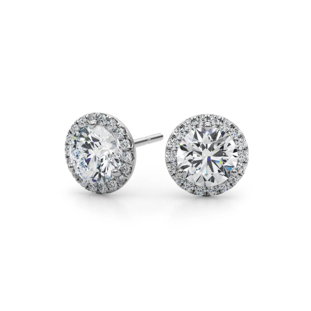 "Angel" Diamond Halo Stud Earrings 1ctw.