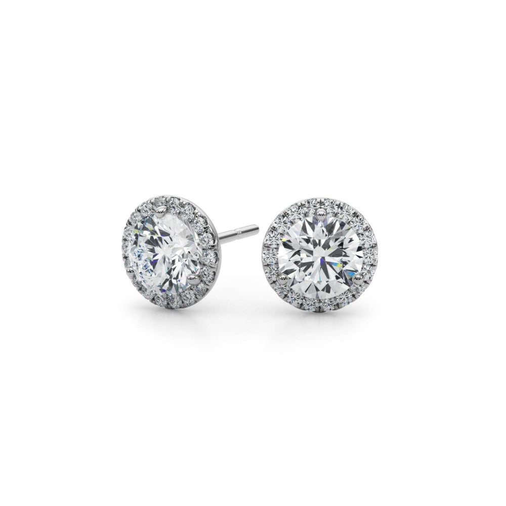 "Angel" Diamond Halo Stud Earrings 5/8ctw.