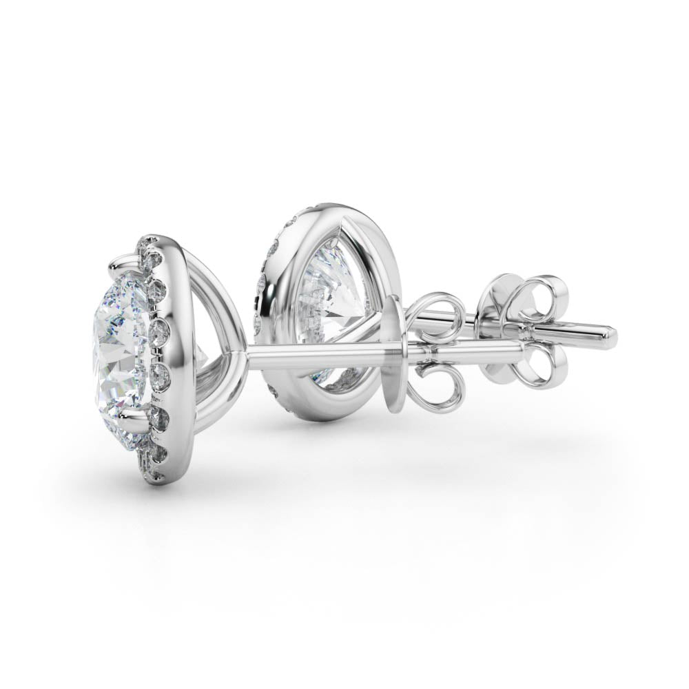 "Angel" Diamond Halo Stud Earrings 5/8ctw.