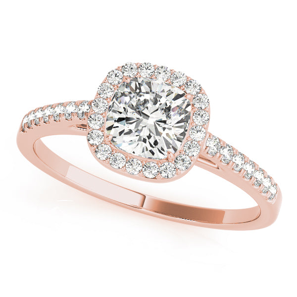 "Emeline" Cushion Halo Engagement Ring