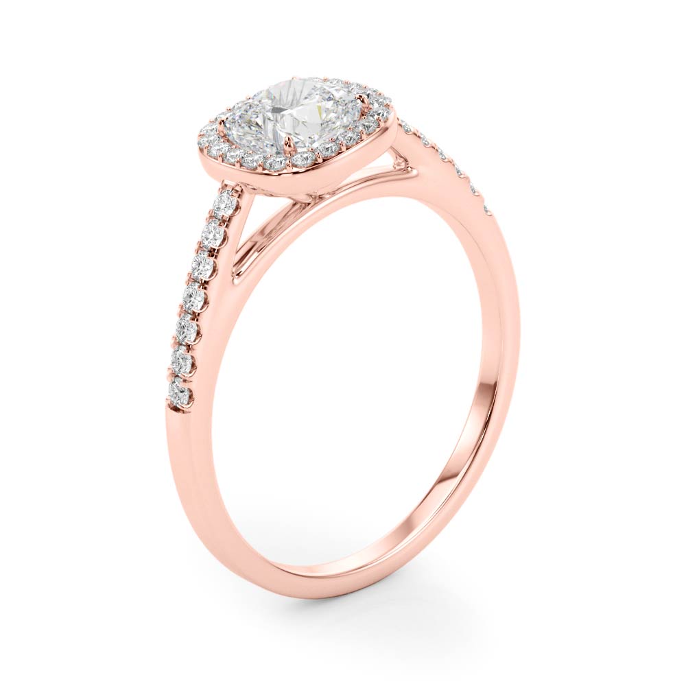 "Emeline" Cushion Halo Engagement Ring