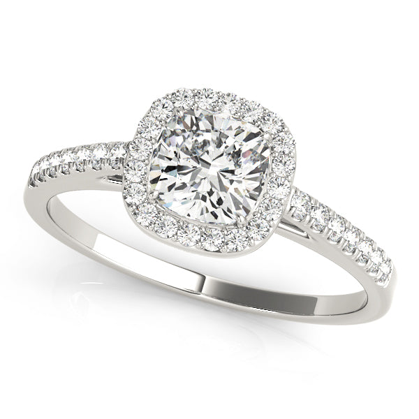 "Emeline" Cushion Halo Engagement Ring