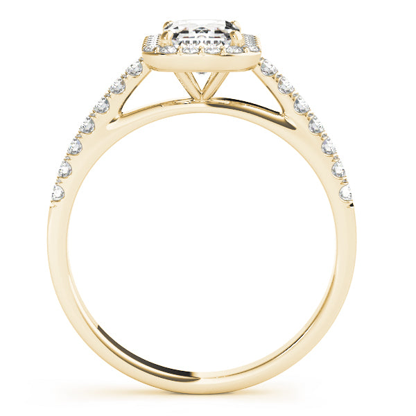 "Emeline" Emerald Cut Halo Engagement Ring