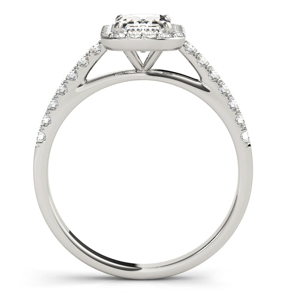 "Emeline" Emerald Cut Halo Engagement Ring
