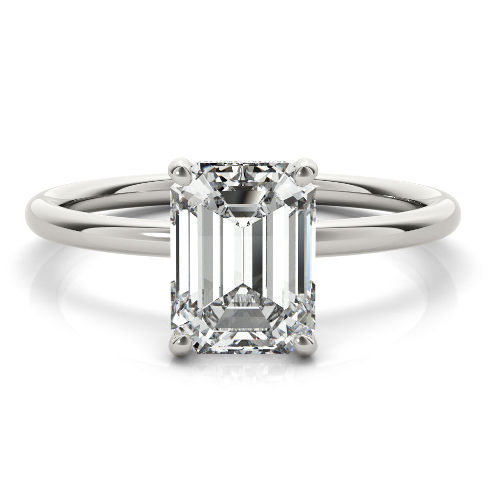 "Odessa" Hidden Halo Solitaire Engagement Ring