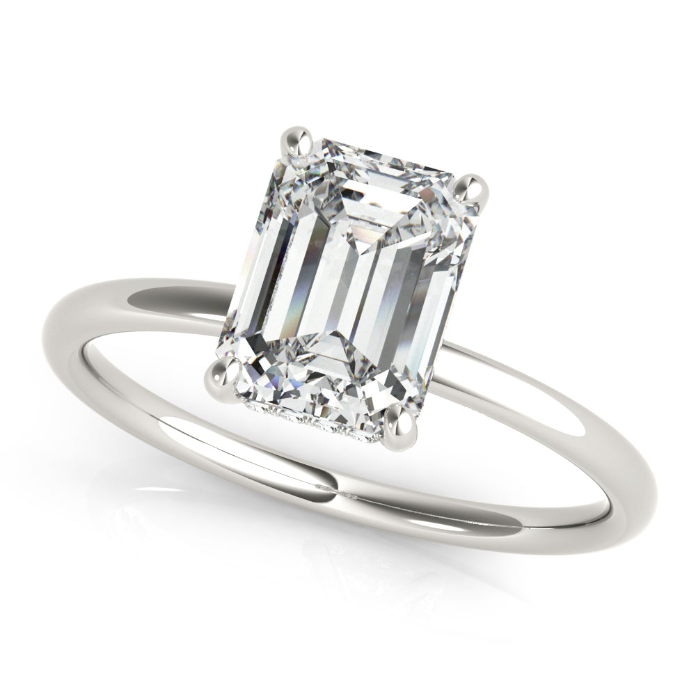 "Odessa" Hidden Halo Solitaire Engagement Ring