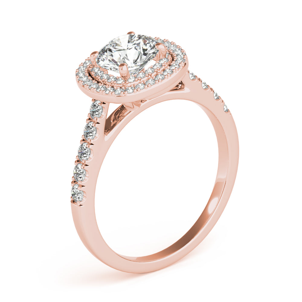 "Camille" Double Halo Engagement Ring