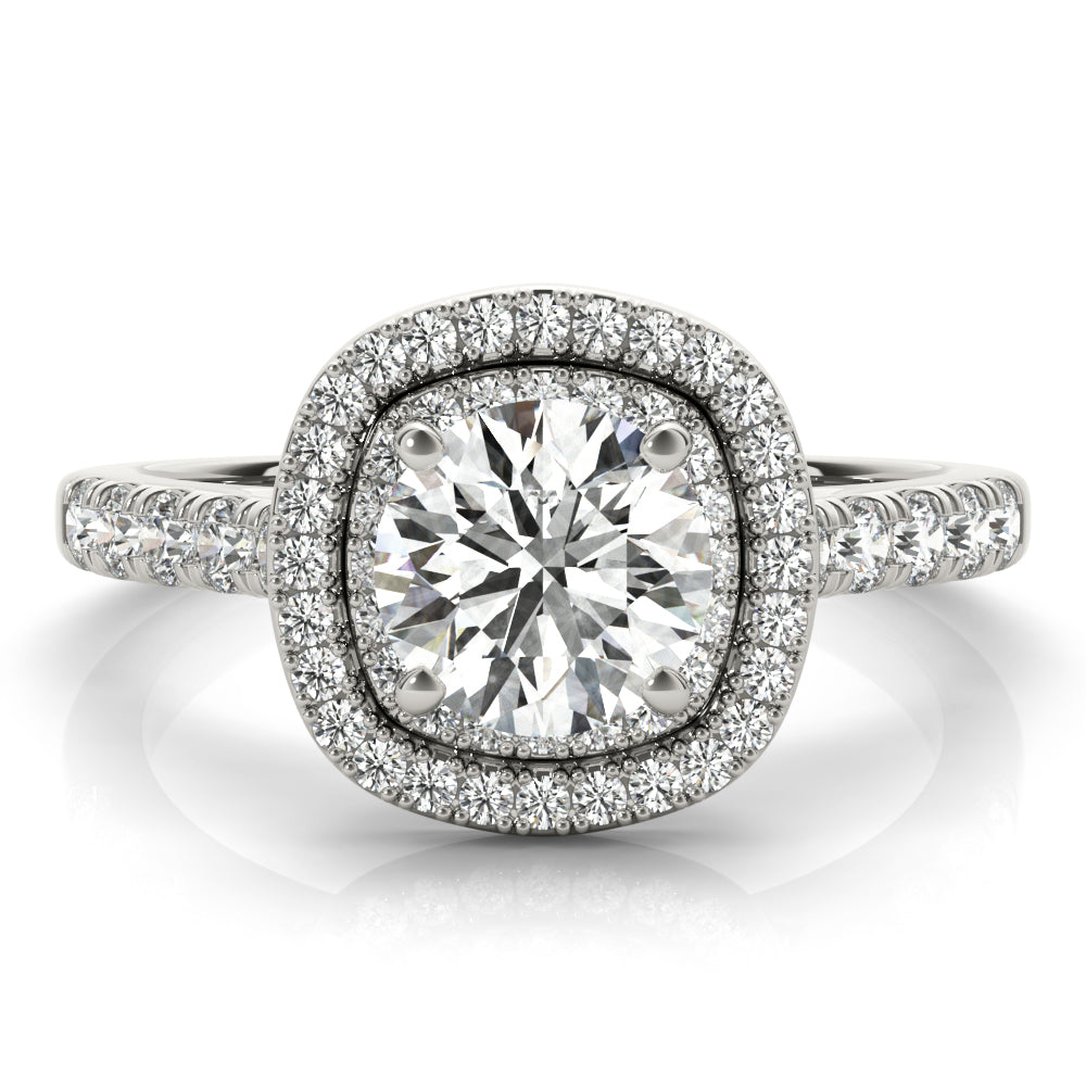 "Camille" Double Halo Engagement Ring