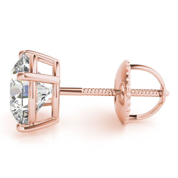 Round Brilliant Basket Set Diamond Studs 1/4ctw.