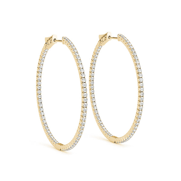 Inside Outside Diamond Hoop Earrings