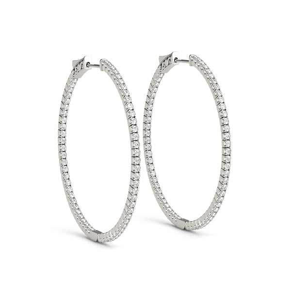 Inside Outside Diamond Hoop Earrings