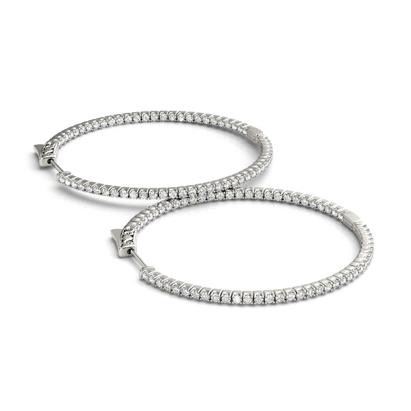 Inside Outside Diamond Hoop Earrings