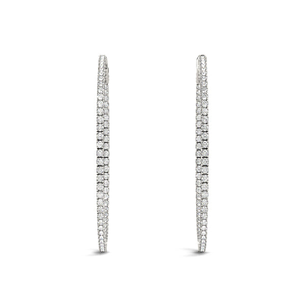 Inside Outside Diamond Hoop Earrings