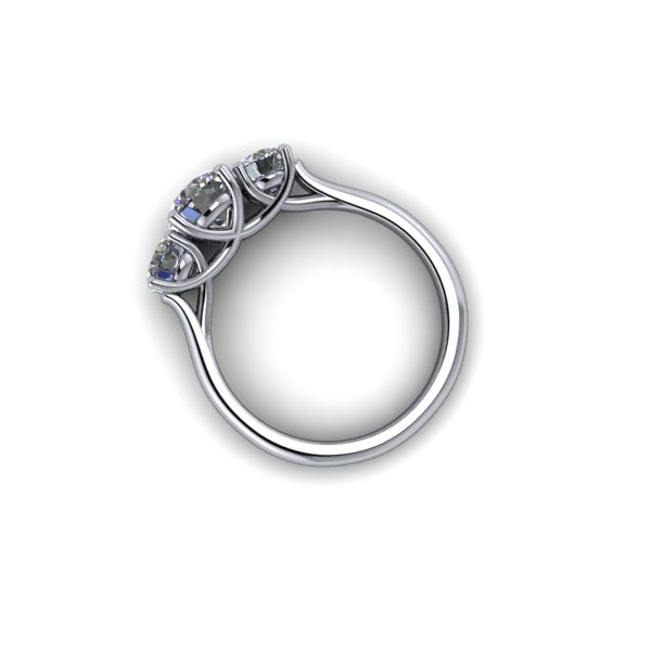 "Cora" Three Stone Diamond Engagement Ring