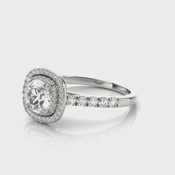 "Camille" Double Halo Engagement Ring