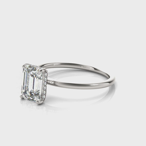 "Odessa" Hidden Halo Solitaire Engagement Ring