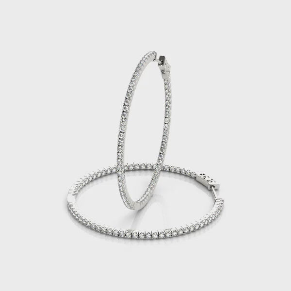 Inside Outside Diamond Hoop Earrings