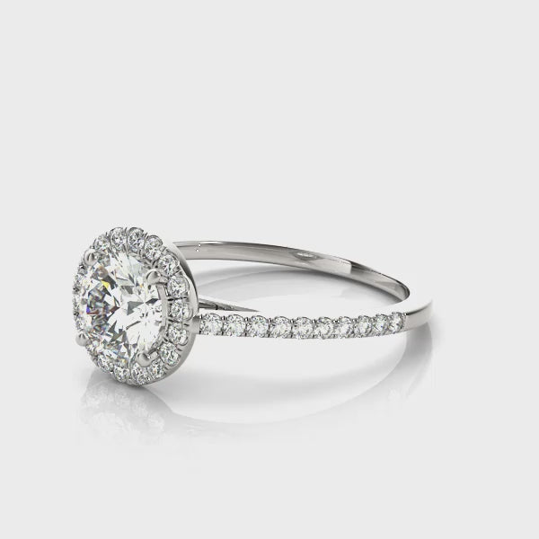 "Emeline" Round Brilliant Halo Engagement Ring