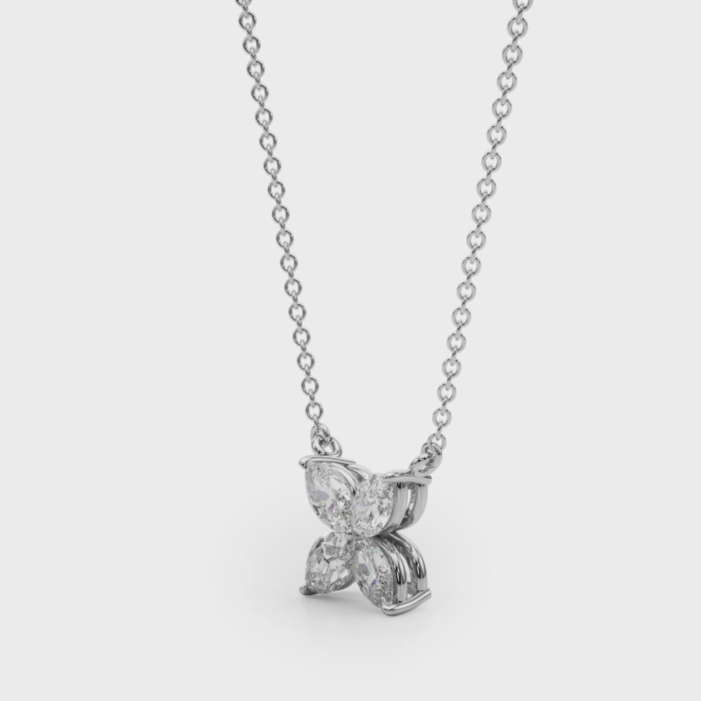 14k Diamond Petal Necklace 1/3ct.