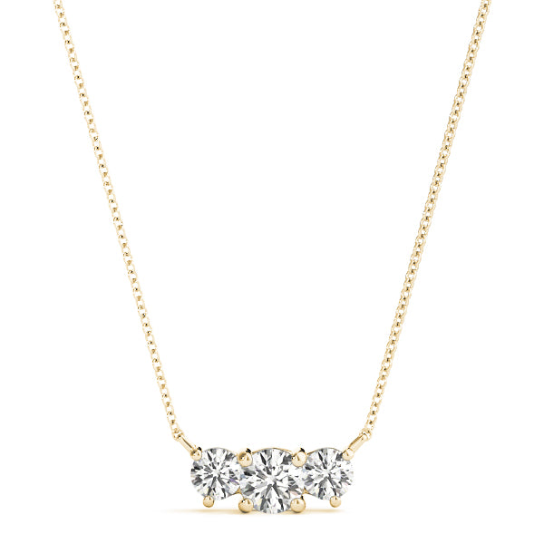 Past Present & Future Three Stone Diamond Necklace