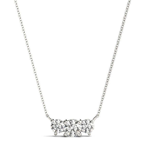 Past Present & Future Three Stone Diamond Necklace