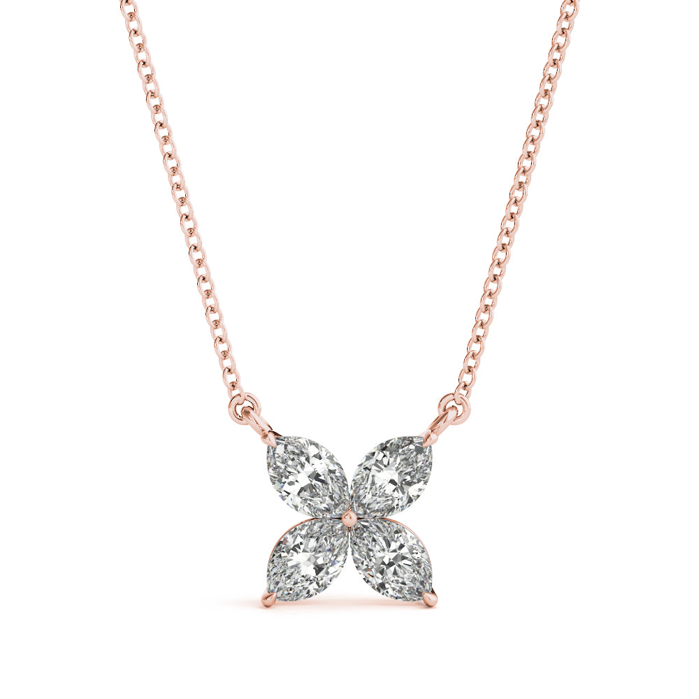 14k Diamond Petal Necklace 1/3ct.