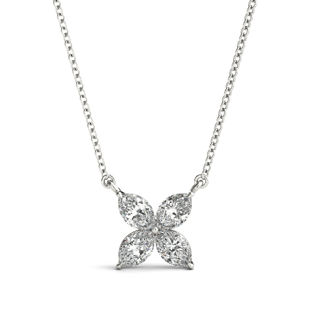 14k Diamond Petal Necklace 1/3ct.