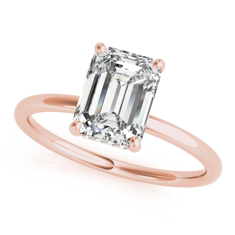 "Odessa" Hidden Halo Solitaire Engagement Ring