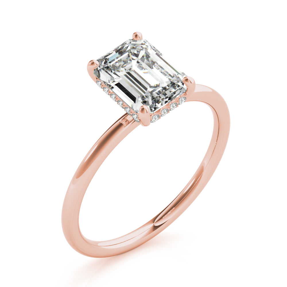 "Odessa" Hidden Halo Solitaire Engagement Ring