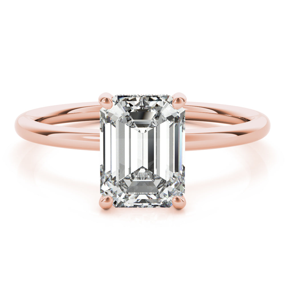 "Odessa" Hidden Halo Solitaire Engagement Ring