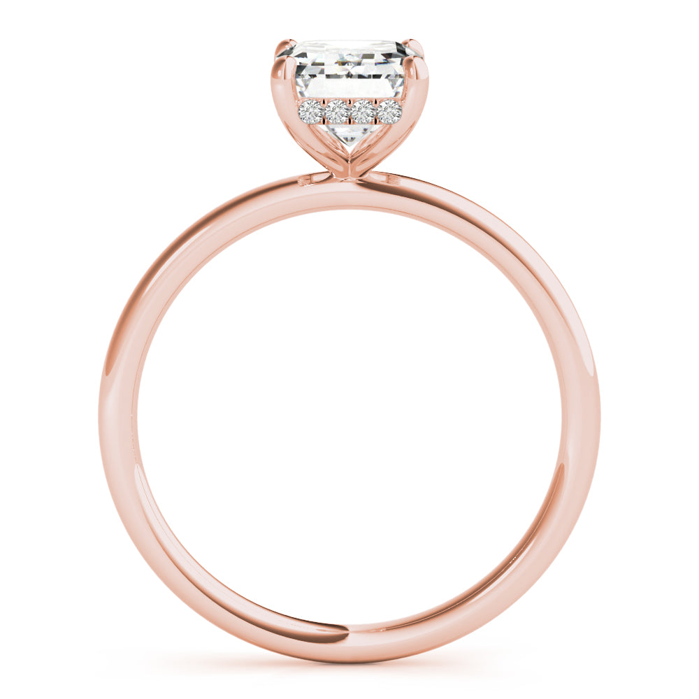 "Odessa" Hidden Halo Solitaire Engagement Ring