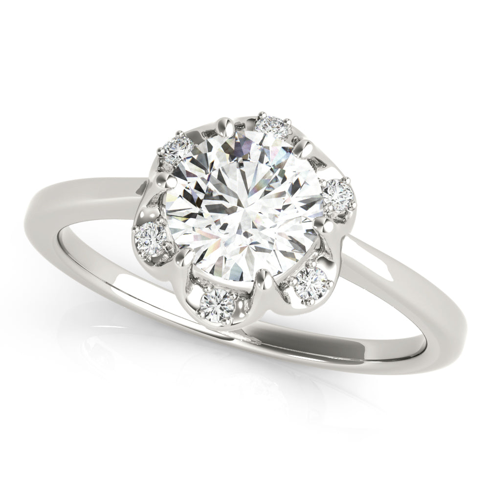 "Camellia" Halo Engagement Ring