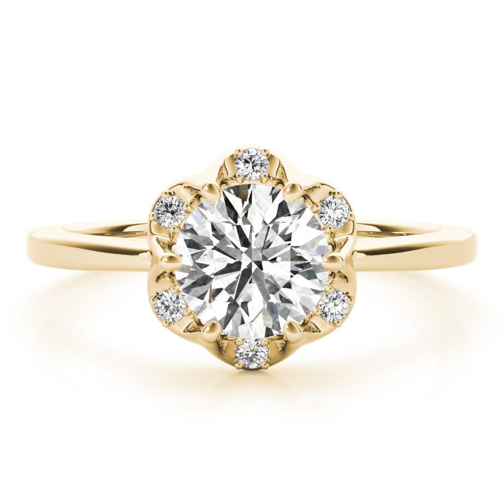"Camellia" Halo Engagement Ring