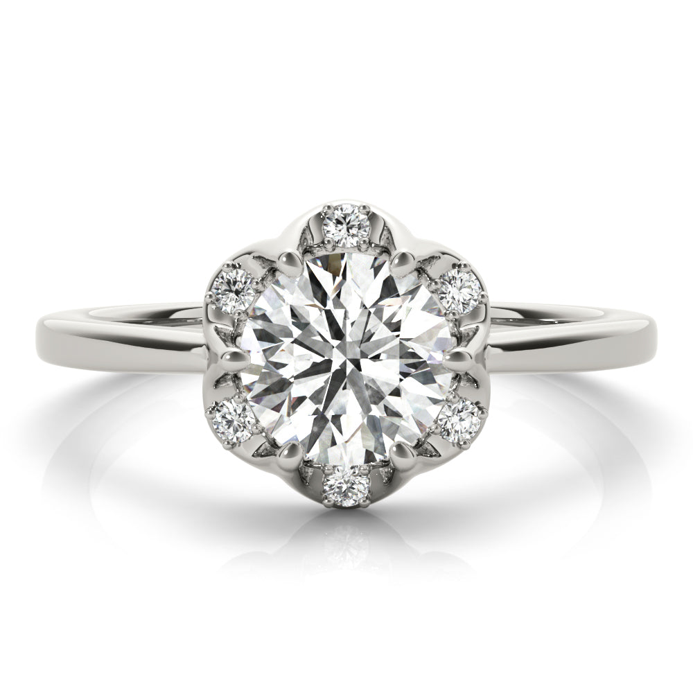"Camellia" Halo Engagement Ring