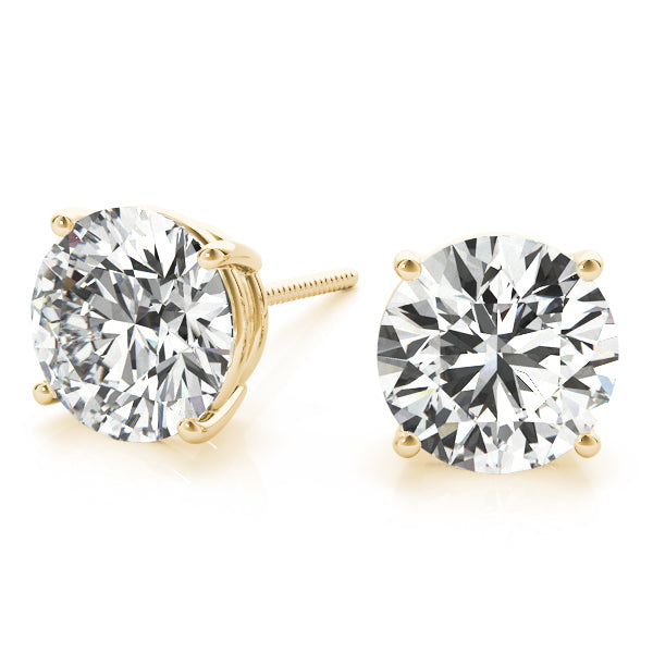 Round Brilliant Basket Set Diamond Studs 1/4ctw.