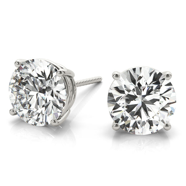 Round Brilliant Basket Set Diamond Studs 1/5ctw.