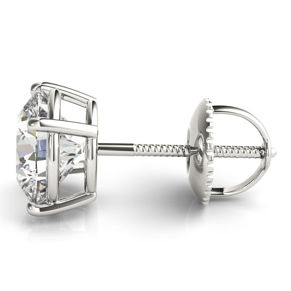 Round Brilliant Basket Set Diamond Studs 1/2ctw.