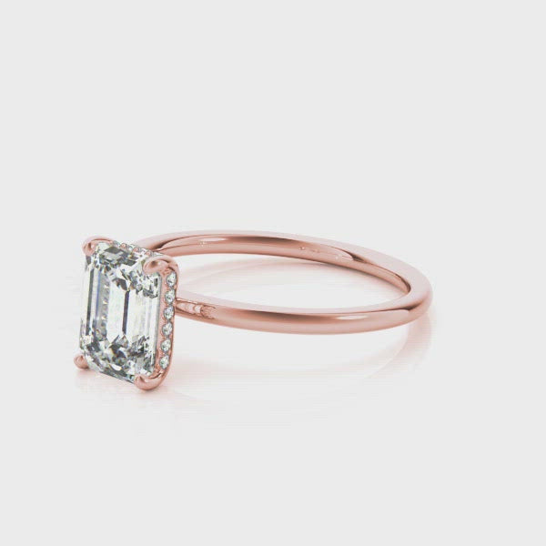 "Odessa" Hidden Halo Solitaire Engagement Ring