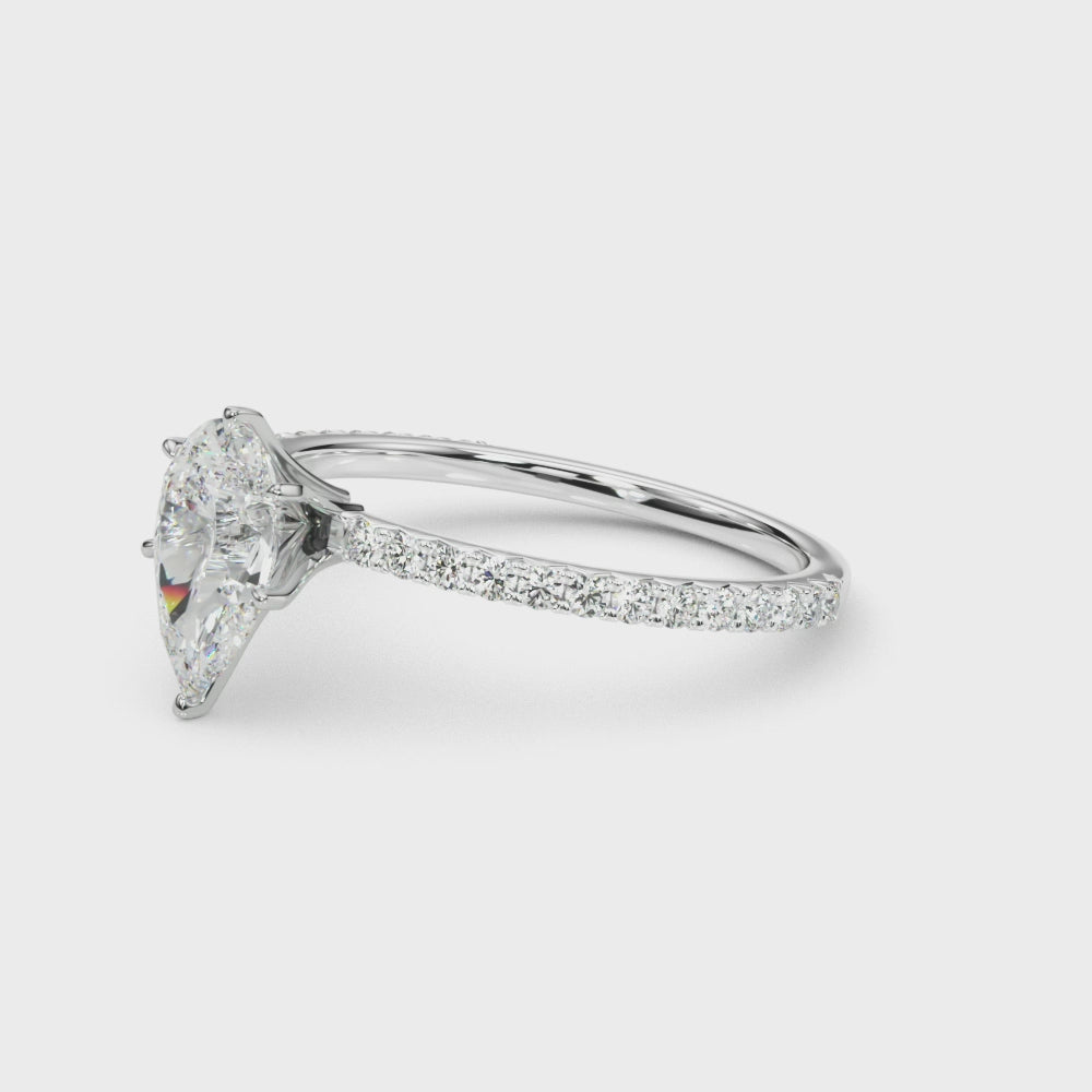 "Ella" Pear Shaped Diamond Engagement Ring