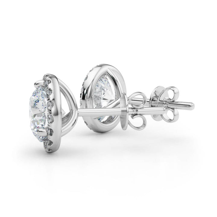 "Angel" Diamond Halo Stud Earrings 5/8ctw.