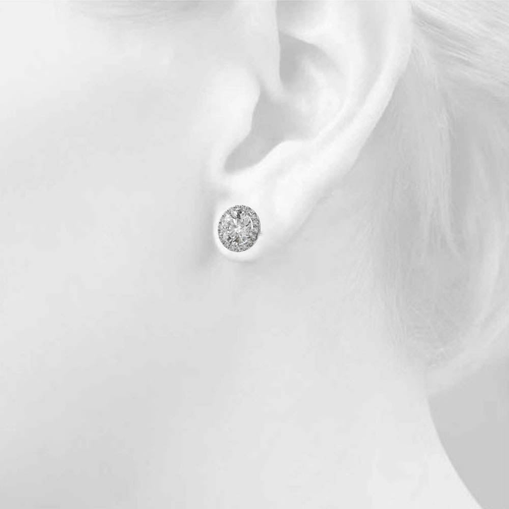 "Angel" Diamond Halo Stud Earrings 1ctw.