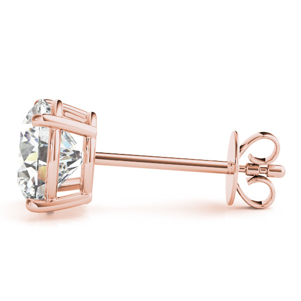 Round Brilliant Basket Set Diamond Studs 1/3ctw.