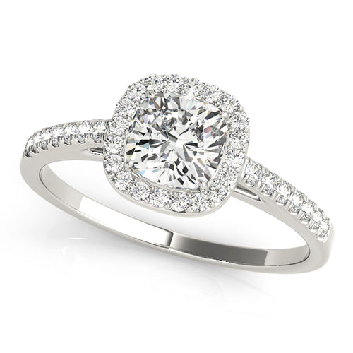 "Emeline" Cushion Halo Engagement Ring