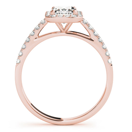 "Emeline" Emerald Cut Halo Engagement Ring