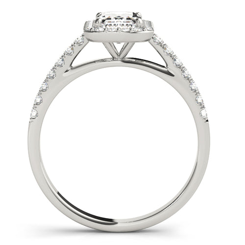 "Emeline" Emerald Cut Halo Engagement Ring