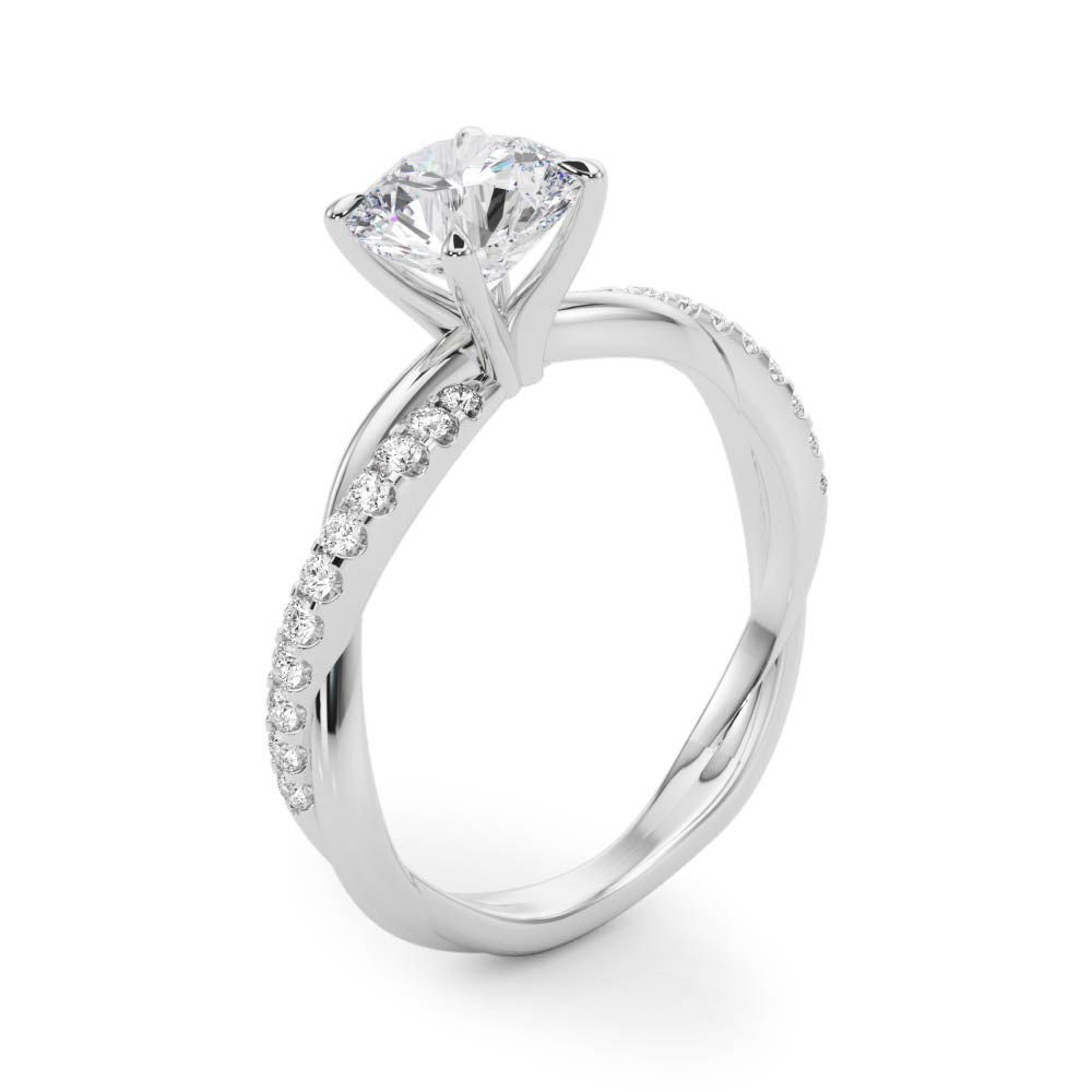 Petite Pave Twist Engagement Ring