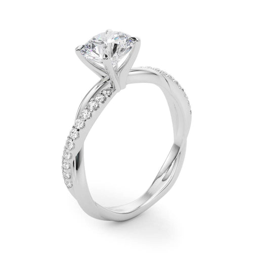 Petite Pave Twist Engagement Ring