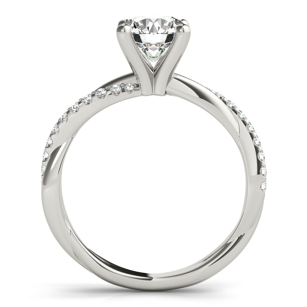 Petite Pave Twist Engagement Ring