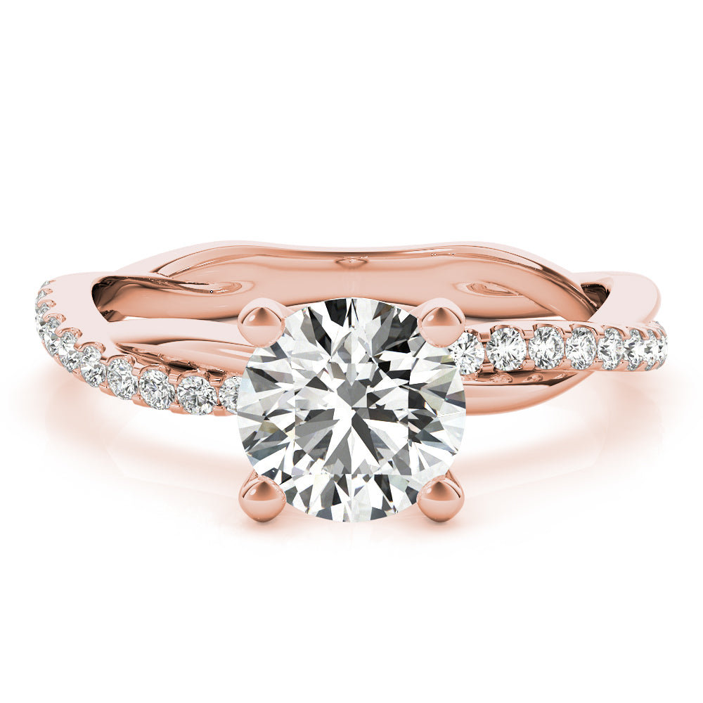 Petite Pave Twist Engagement Ring